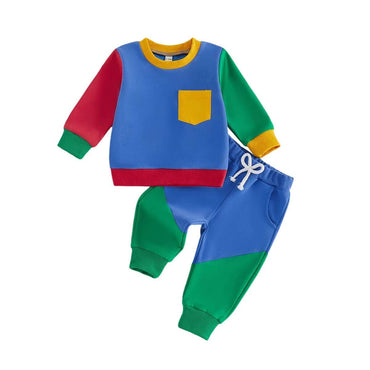 Long Sleeve Colorful Baby Set Blue 3-6 M