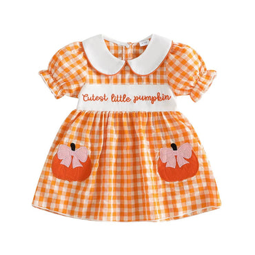 Cutest Little Pumpkin Collar Toddler Dress