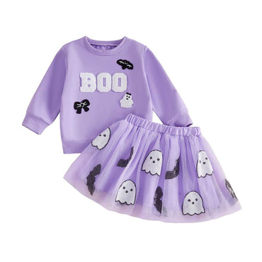Long Sleeve Boo Skirt Toddler Set