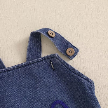 Sleeveless USA Denim Baby Romper