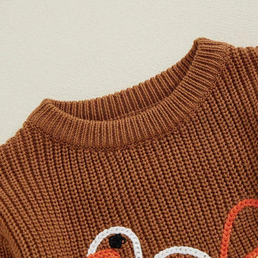 Long Sleeve Thanksgiving Knit Baby Romper