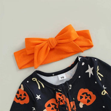 Long Sleeve Halloween Footed Baby Jumpsuit