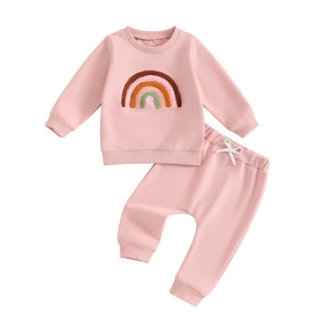 Long Sleeve Rainbow Baby Set Pink 3-6 M