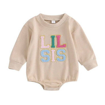 Lil Sis Beige Baby Bodysuit