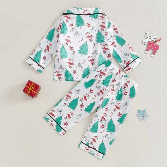 Santa And Christmas Trees Toddler Pajama Set