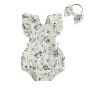 Bunny Leaves Baby Romper