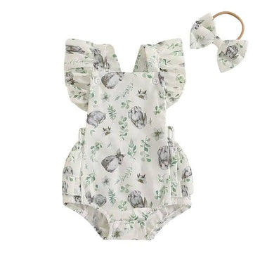 Bunny Leaves Baby Romper