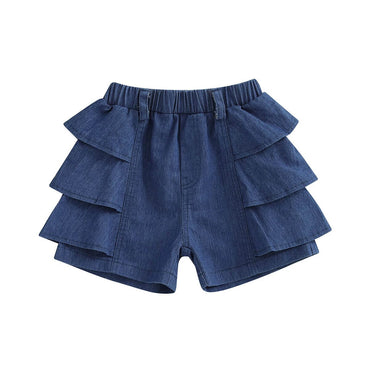 Denim Ruffled Toddler Shorts