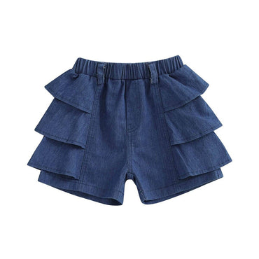 Denim Ruffled Toddler Shorts