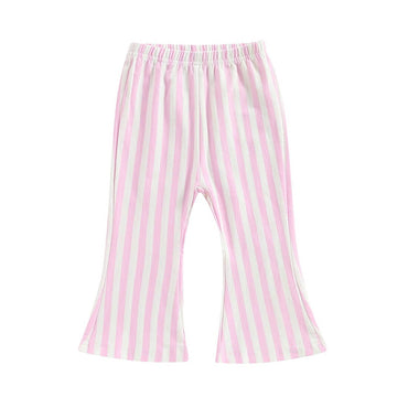 Striped Flared Toddler Pants Pink 9-12 M 