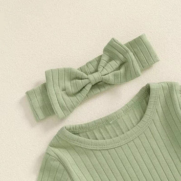 Ribbed Ruffled Sleeve Set