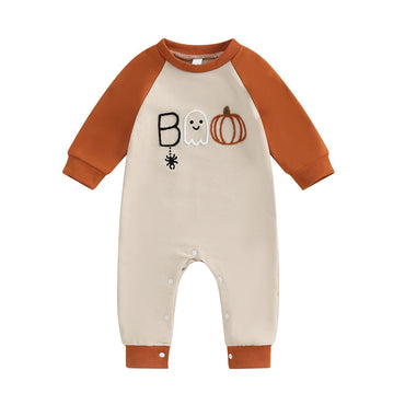 Long Sleeve Halloween Boo Baby Jumpsuit