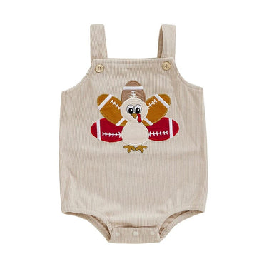 Thanksgiving Football Baby Romper Beige 0-3 M