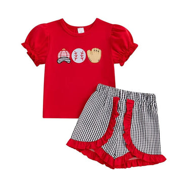 Puff Sleeve Baseball Toddler Set
