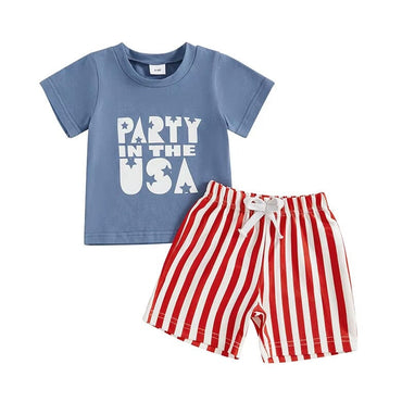 Short Sleeve Party In The USA Toddler Set