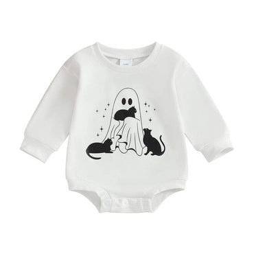 Long Sleeve Ghost Cats Baby Bodysuit