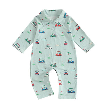 Long Sleeve Golf Collar Baby Jumpsuit