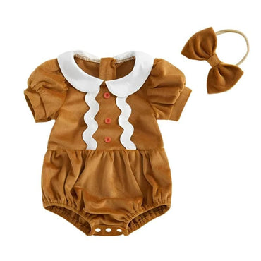 Gingerbread Christmas Baby Costume Romper 0-3 M