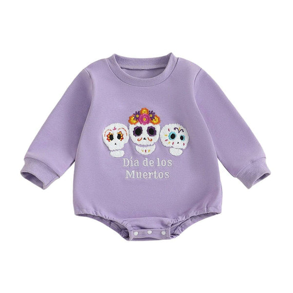 Long Sleeve Dia de los Muertos Baby Bodysuit