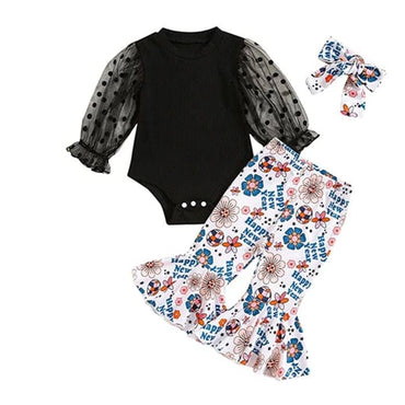 Happy New Year Flared Pants Baby Set