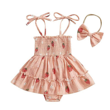 Strawberry Floral Baby Romper
