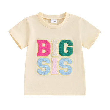 Big Sis Toddler Tee Beige 12-18 M