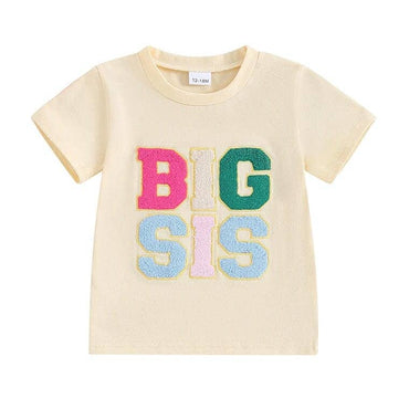 Big Sis Toddler Tee Beige 12-18 M