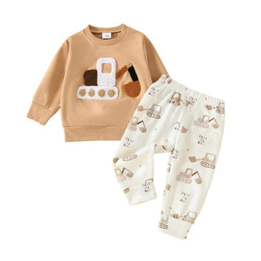 Long Sleeve Excavator Baby Set