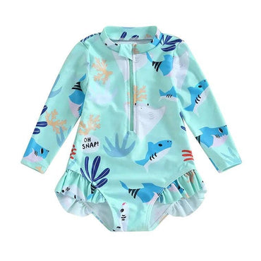 Long Sleeve Marine Life Toddler Swimsuit