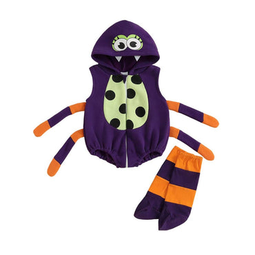 Halloween Vibes Hooded Baby Costume Purple 0-3 M