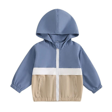 Color Block Hooded Zip-Up Toddler Jacket