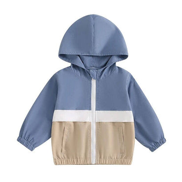 Color Block Hooded Zip-Up Toddler Jacket