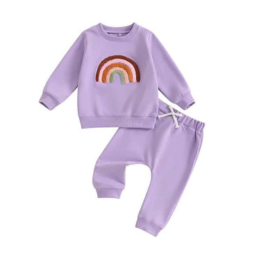 Long Sleeve Rainbow Baby Set Purple 3-6 M