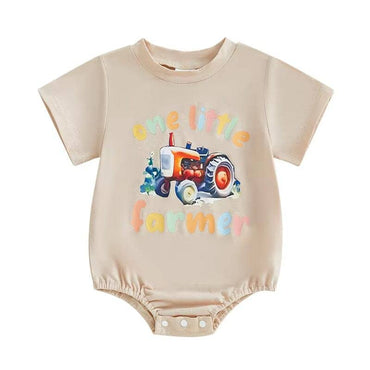 One Little Farmer Baby Bodysuit Khaki 0-3 M