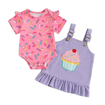Short Sleeve Cupcake Baby Set