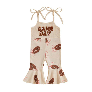 Sleeveless Game Day Flared Toddler Jumpsuit