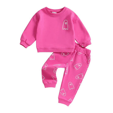 Long Sleeve Halloween Ghost Baby Set Pink 9-12 M