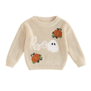 Halloween Boo Knit Baby Sweater