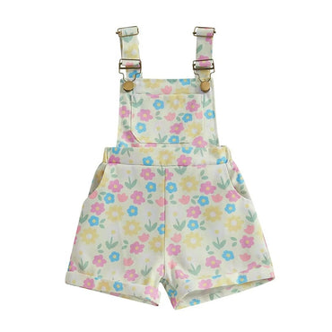 Sleeveless Suspender Floral Toddler Romper Yellow 9-12 M