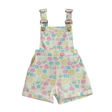 Sleeveless Suspender Floral Toddler Romper Yellow 9-12 M