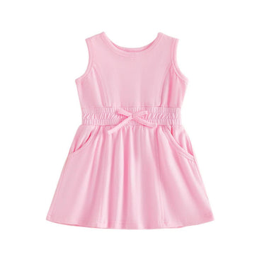 Sleeveless Solid Toddler Dress Pink 2T