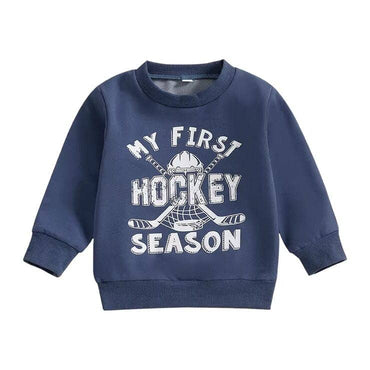 Hockey Season Toddler Sweatshirt Blue 9-12 M