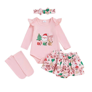 Long Sleeve Christmas Vibes Skirt Baby Set