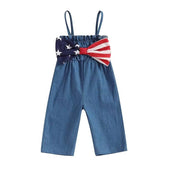 Sleeveless American Bow Toddler Jumpsuit