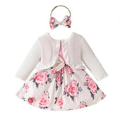 Long Sleeves Jacket Floral Baby Dress