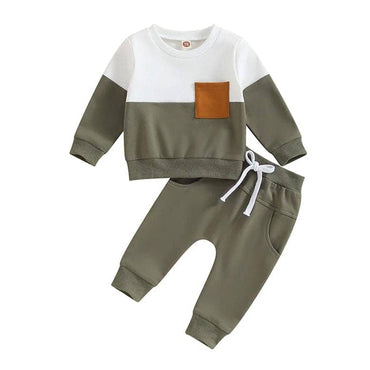 Long Sleeve Pocket Baby Set Green 3-6 M