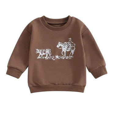 Brown Western Toddler Sweatshirt