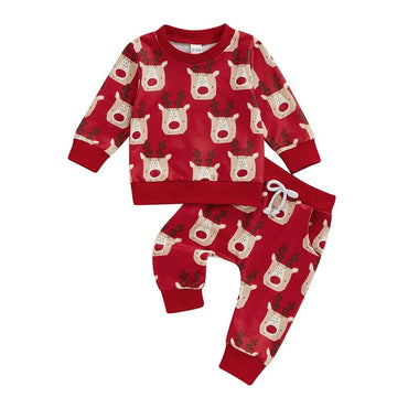 Long Sleeve Christmas Reindeer Baby Set