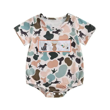 Short Sleeve Little Hunter Camo Baby Romper