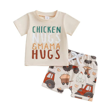 Short Sleeve Chicken Nugs Mama Hugs Baby Set